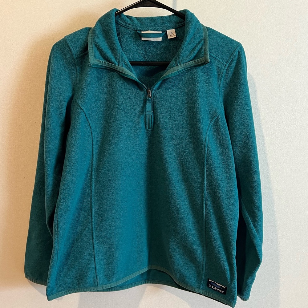 L.L. Bean Turquoise Fleece Pullover